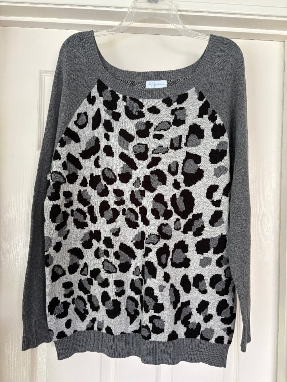 K. Jordan leopard print sweater, XL